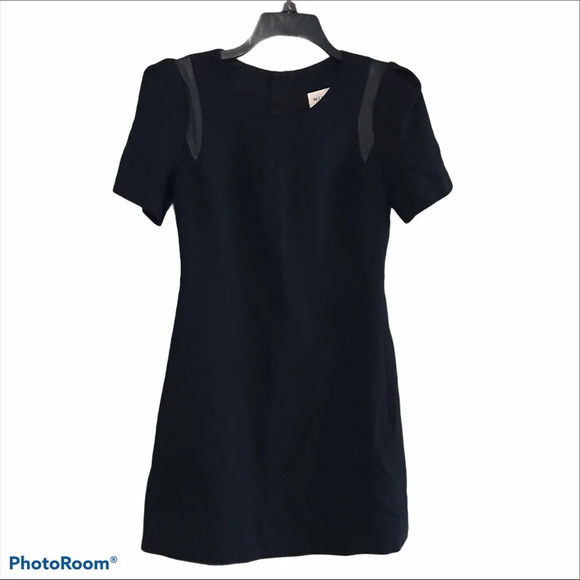 Milly Wool & Leather black dress, size 0 - Picture 1 of 8